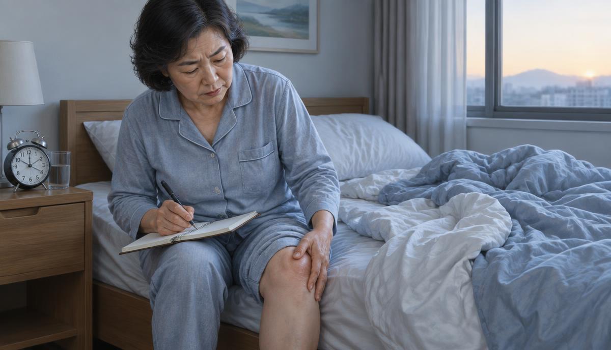수면시간과 무릎 통증을 함께 기록하는 7일 일지